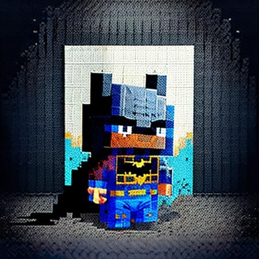 (Pixel art:1.5)  Batman, masterpiece, trending on Artstation...
