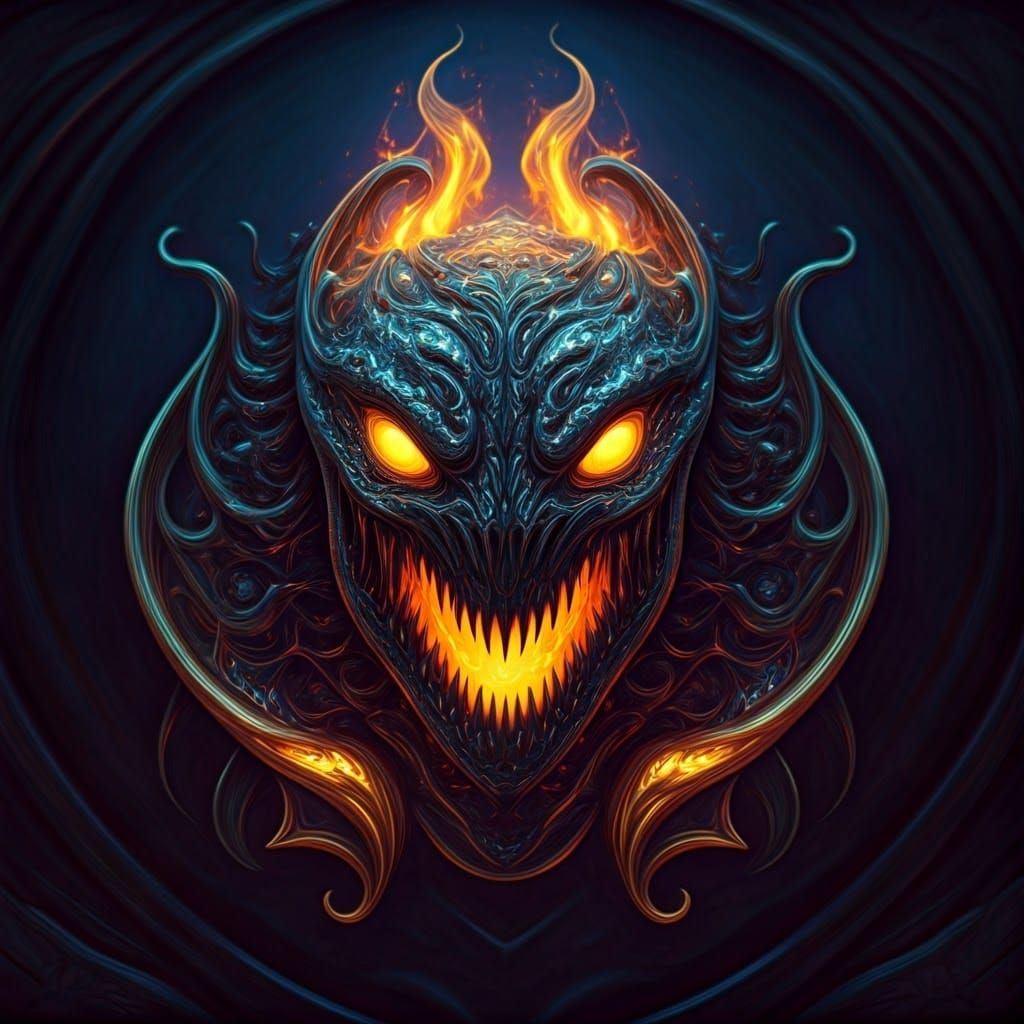 Fiery Venomous Entity in a Mystical Matte Painting