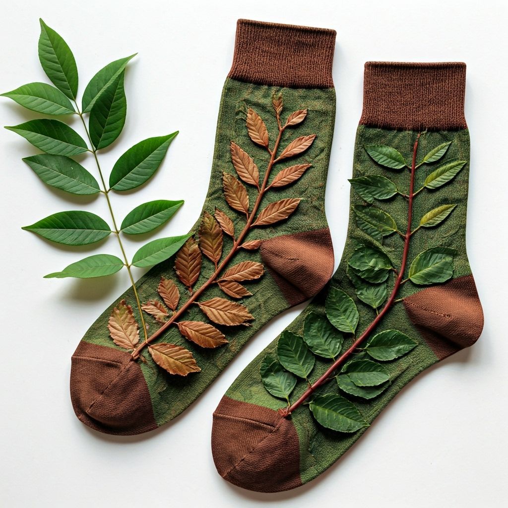 Nature-Inspired Woven Socks in Whimsical Style