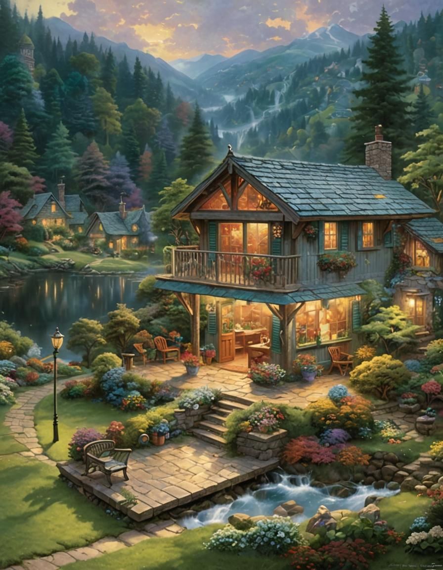 Ethereal Home in Hyperdetailed Fantasy Landscape
