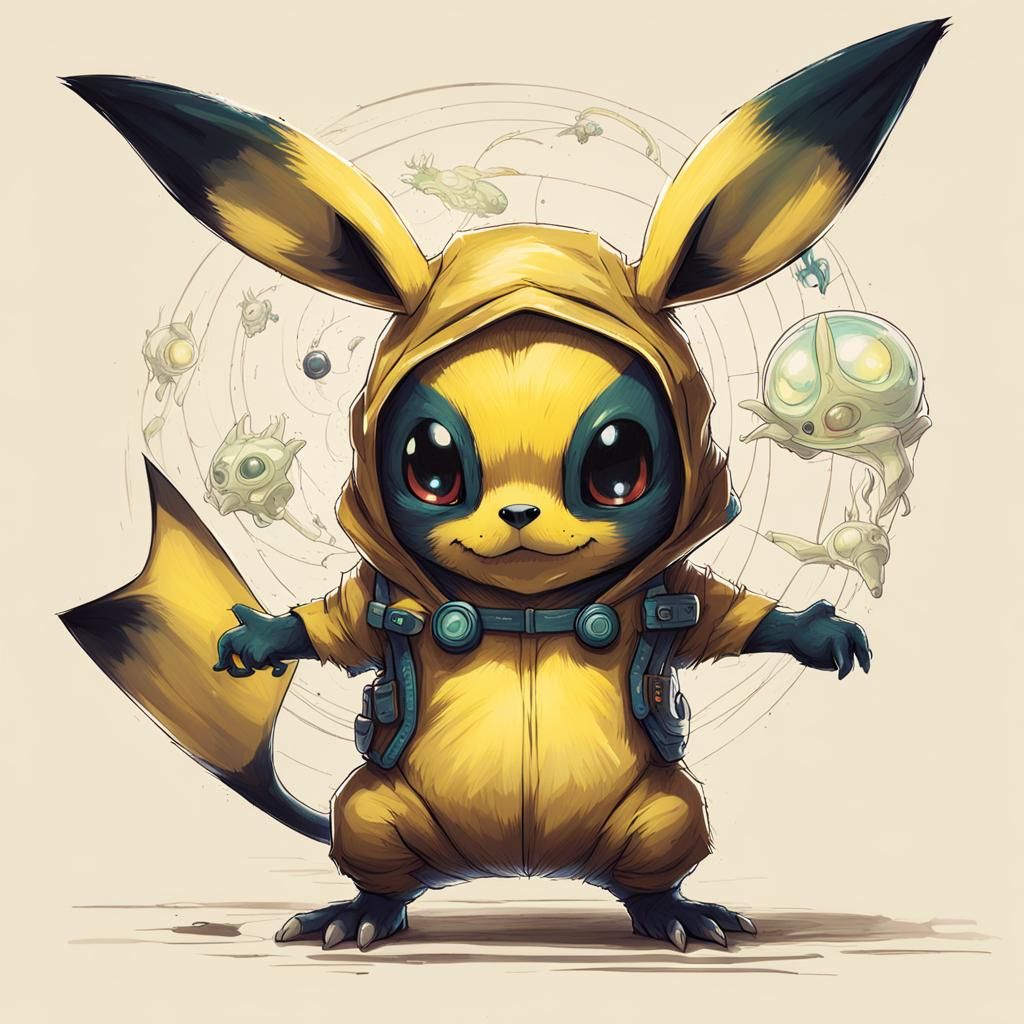 Xenobiological Creature Designs: Stitch Pikachu Aloha Raichu