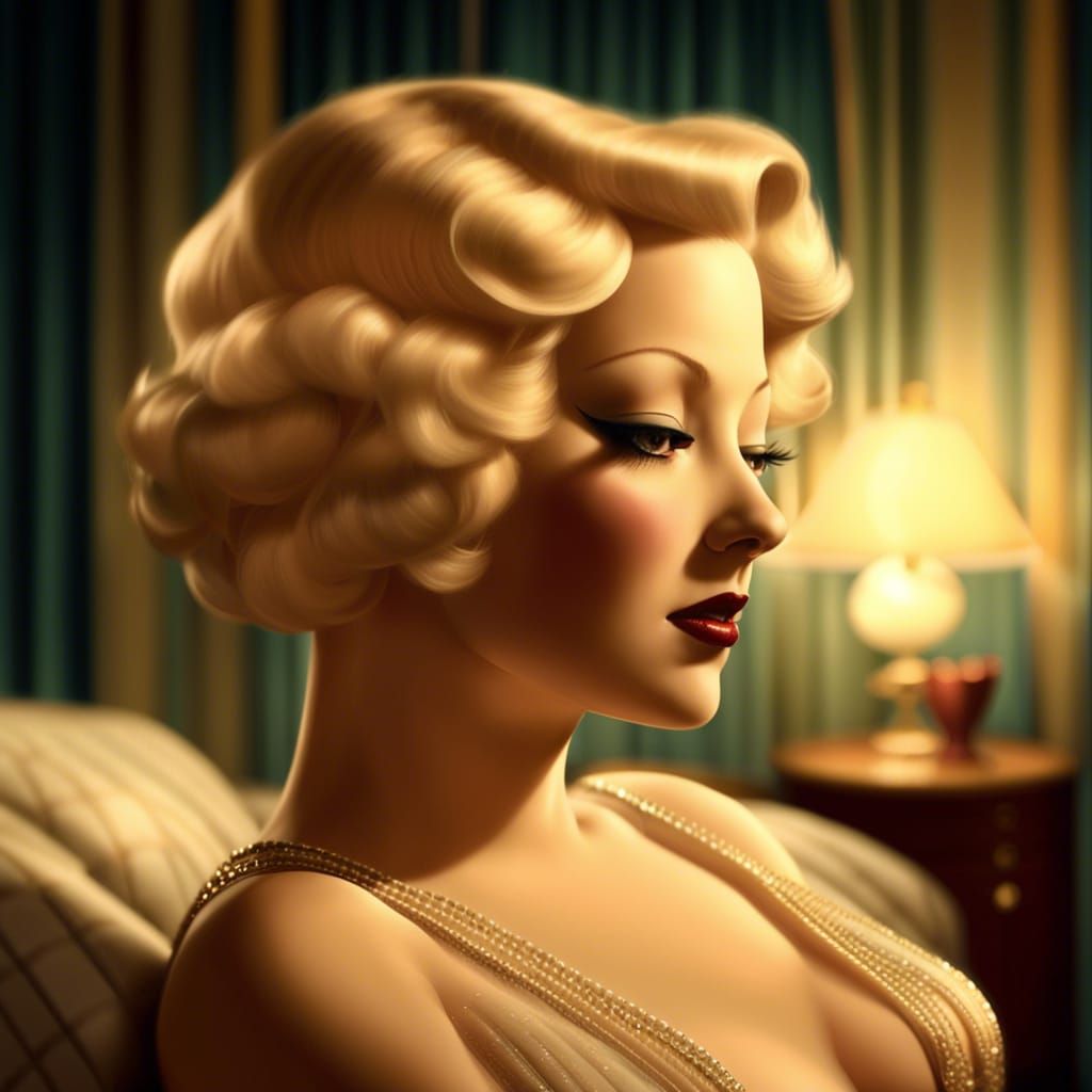 Classic Pin-Up Portrait in Vargas Style
