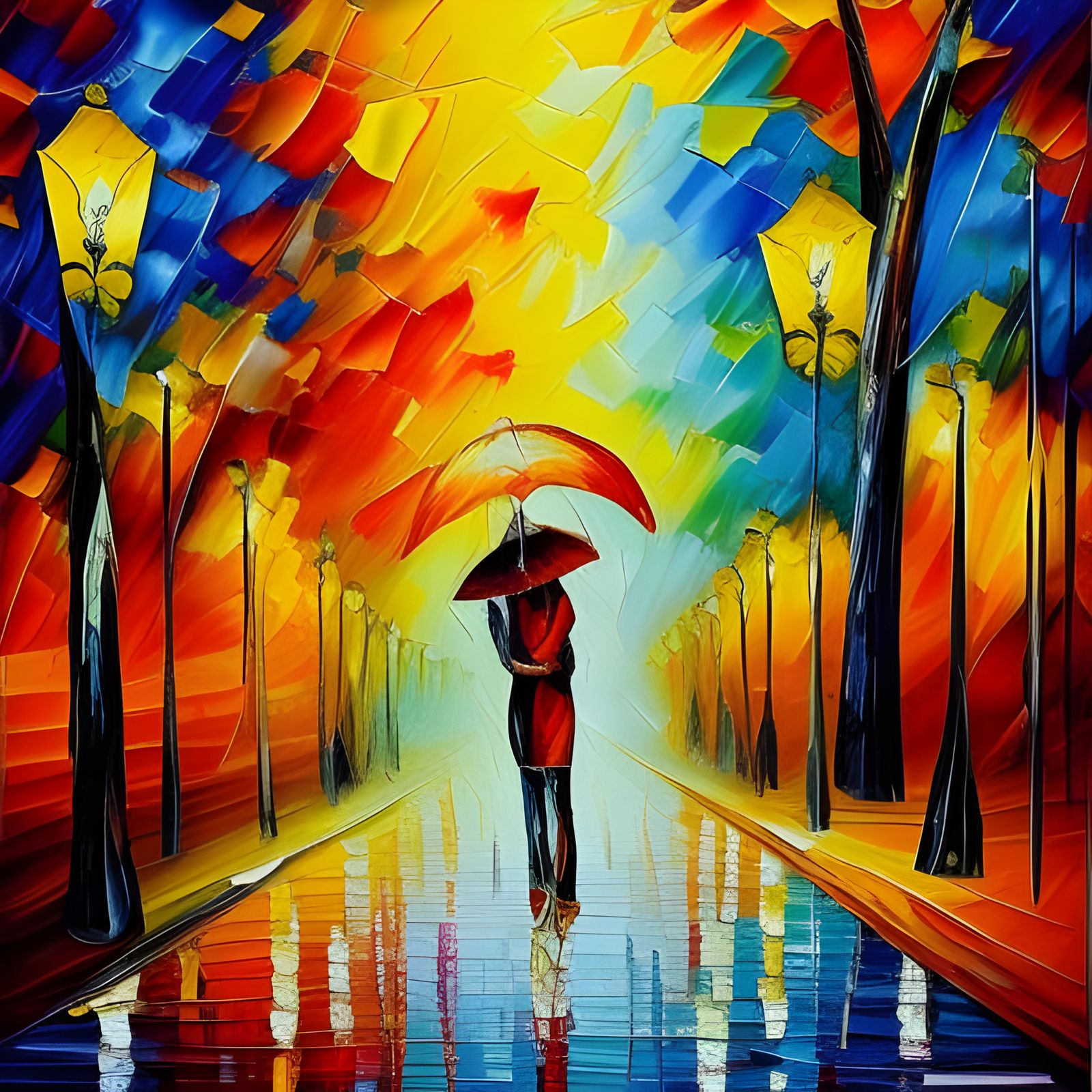 Valentine's Day Affection in Neo-Impressionist Oil