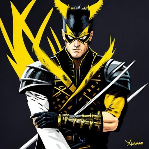 Vibrant Yellow Zorro Character Illustration