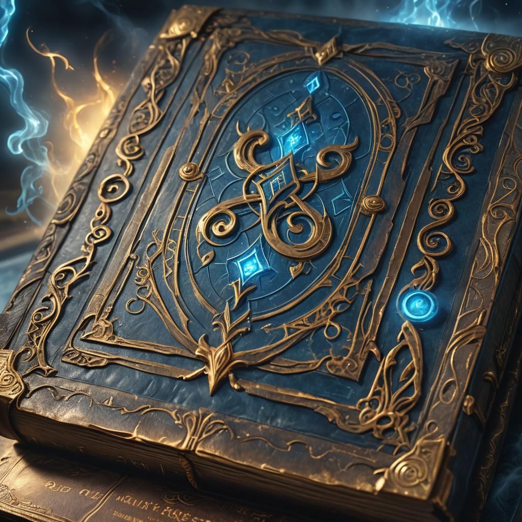 Mystical Tome with Glowing Runes in Fantasy Art