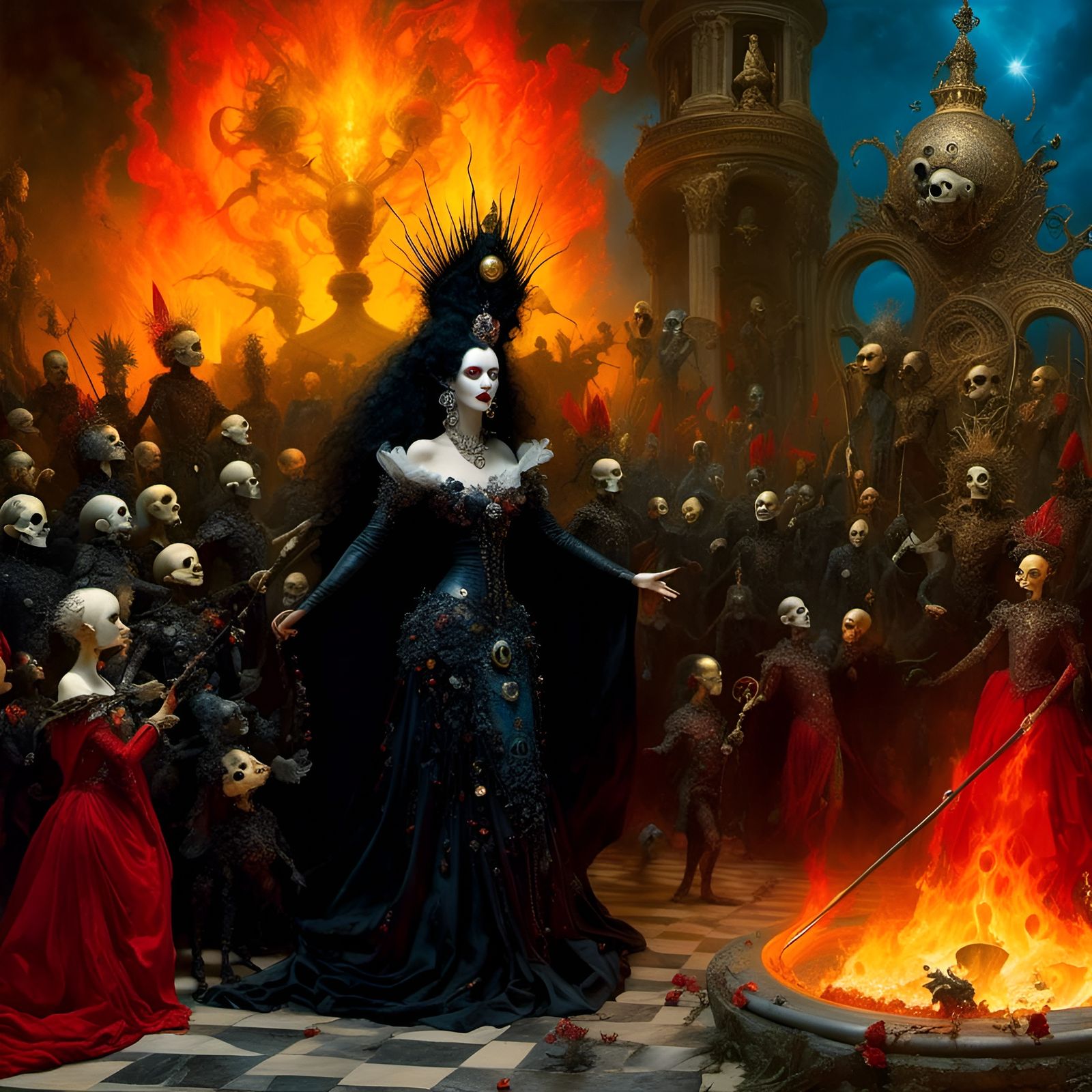 Fire Witch Summoning: Psychedelic Fantasy Art