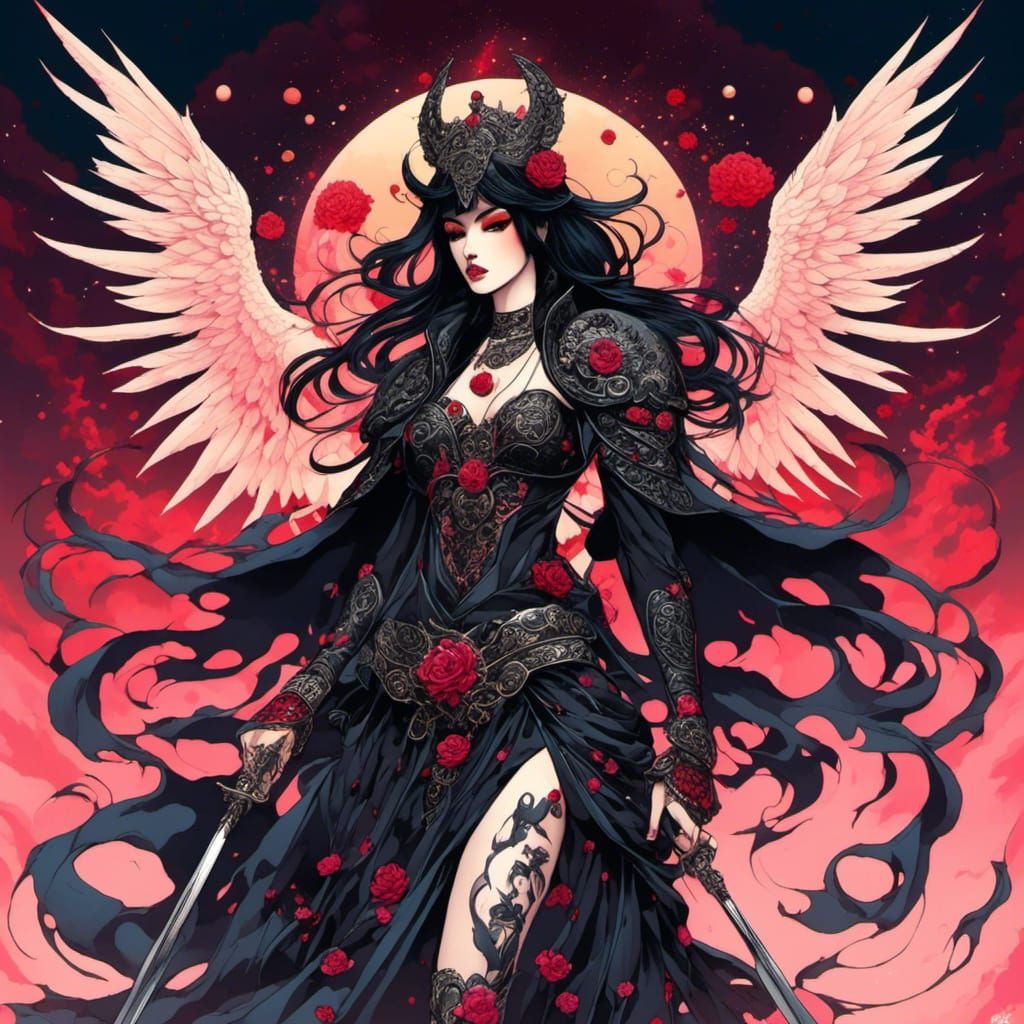 Gothic Anime Goddess: Cosmic Samurai Warrior