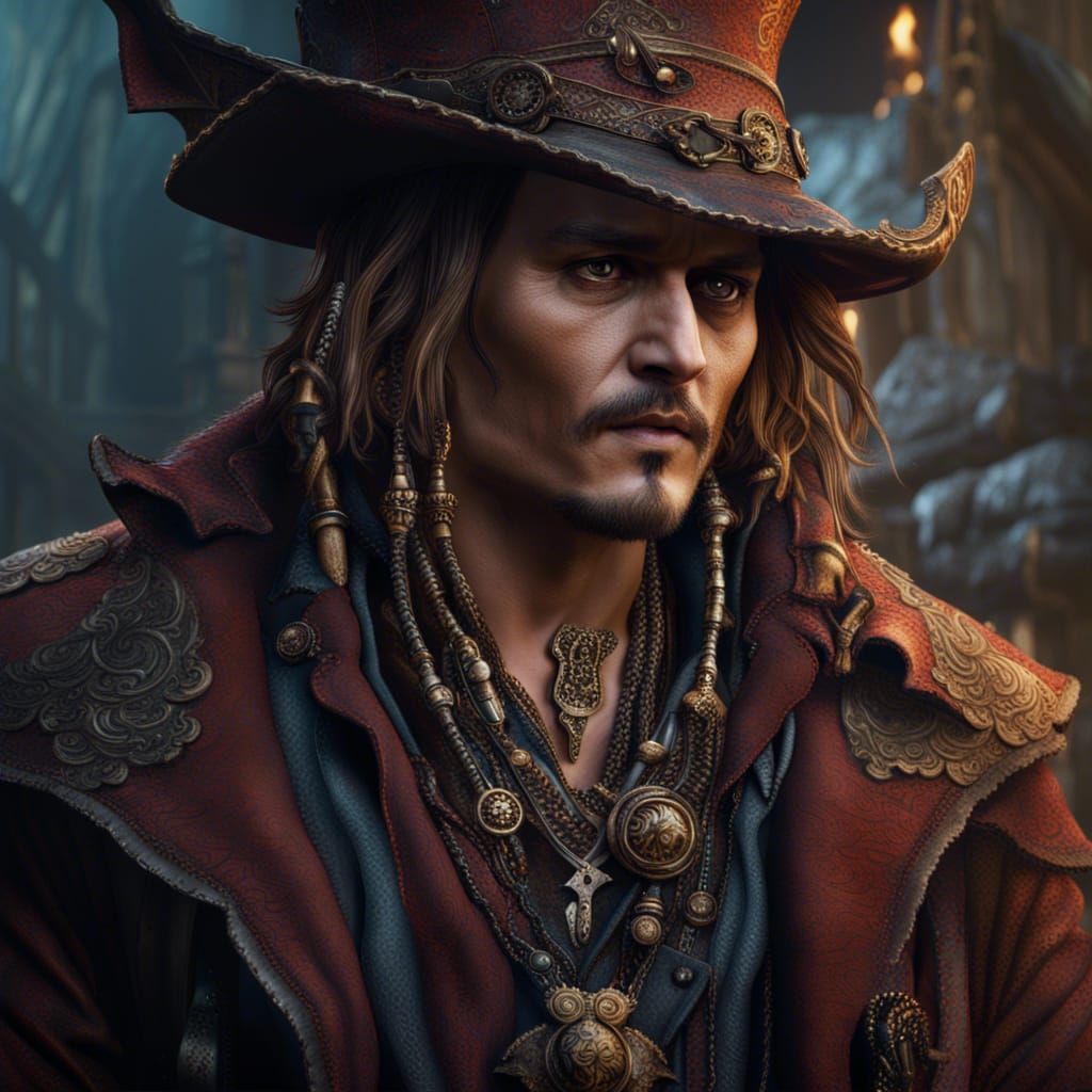 Detailed Matte Painting of Johnny Depp in 8K