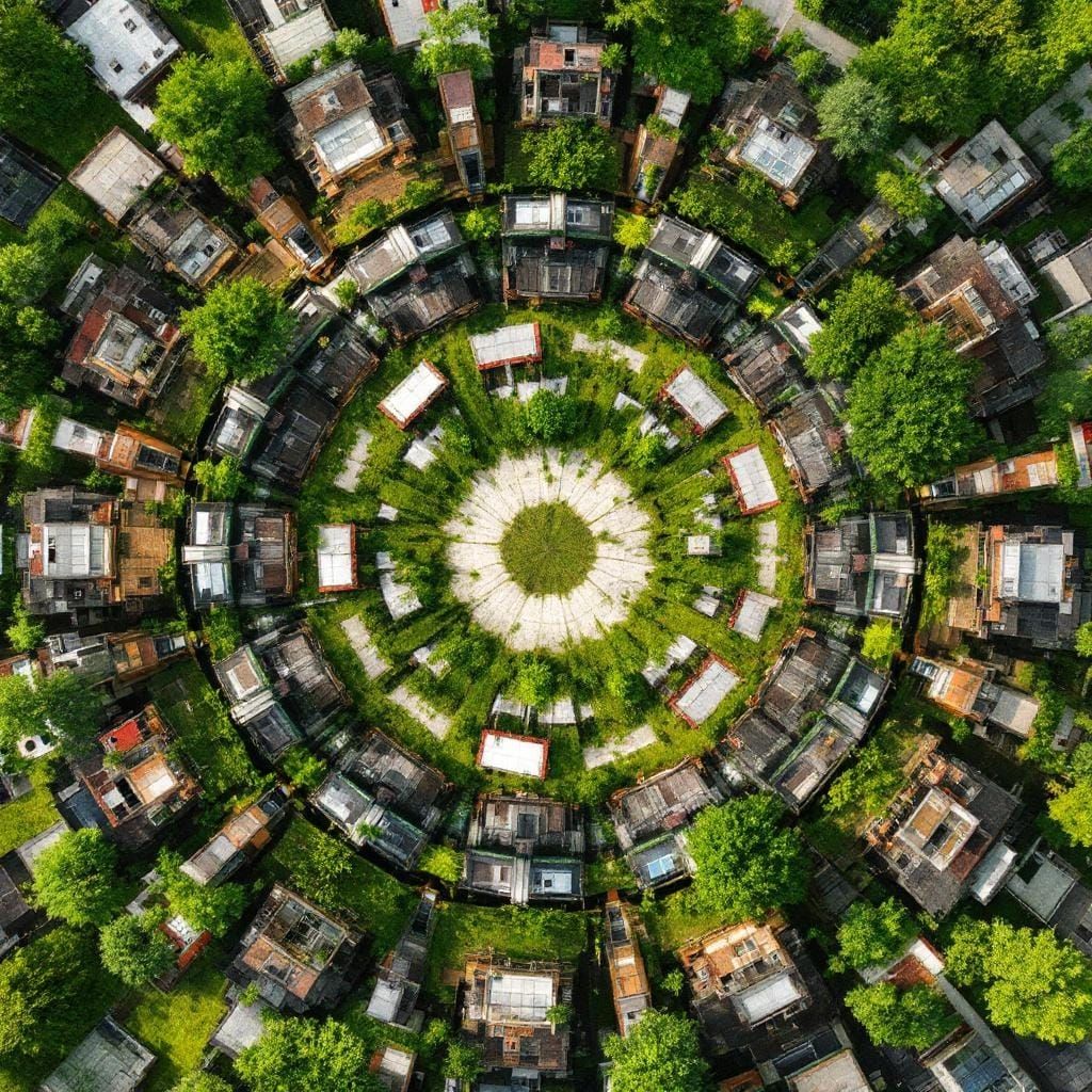 A kaleidoscope scene, geometric designs radiating from the c...