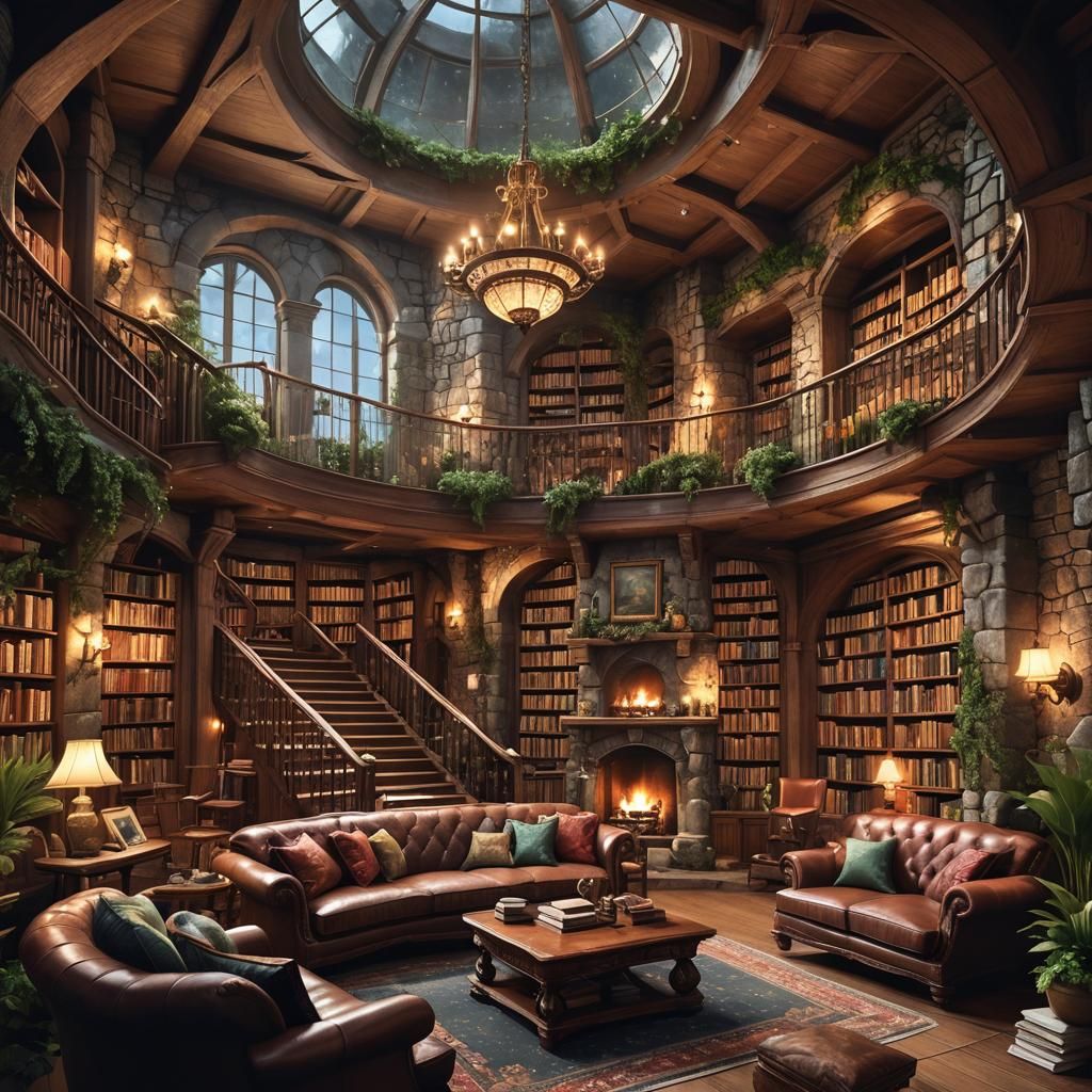 Magical Fantasy Library Concept Art