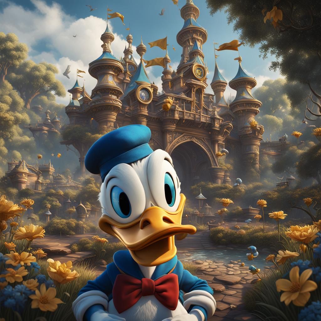 Detailed Matte Painting of Donald Duck