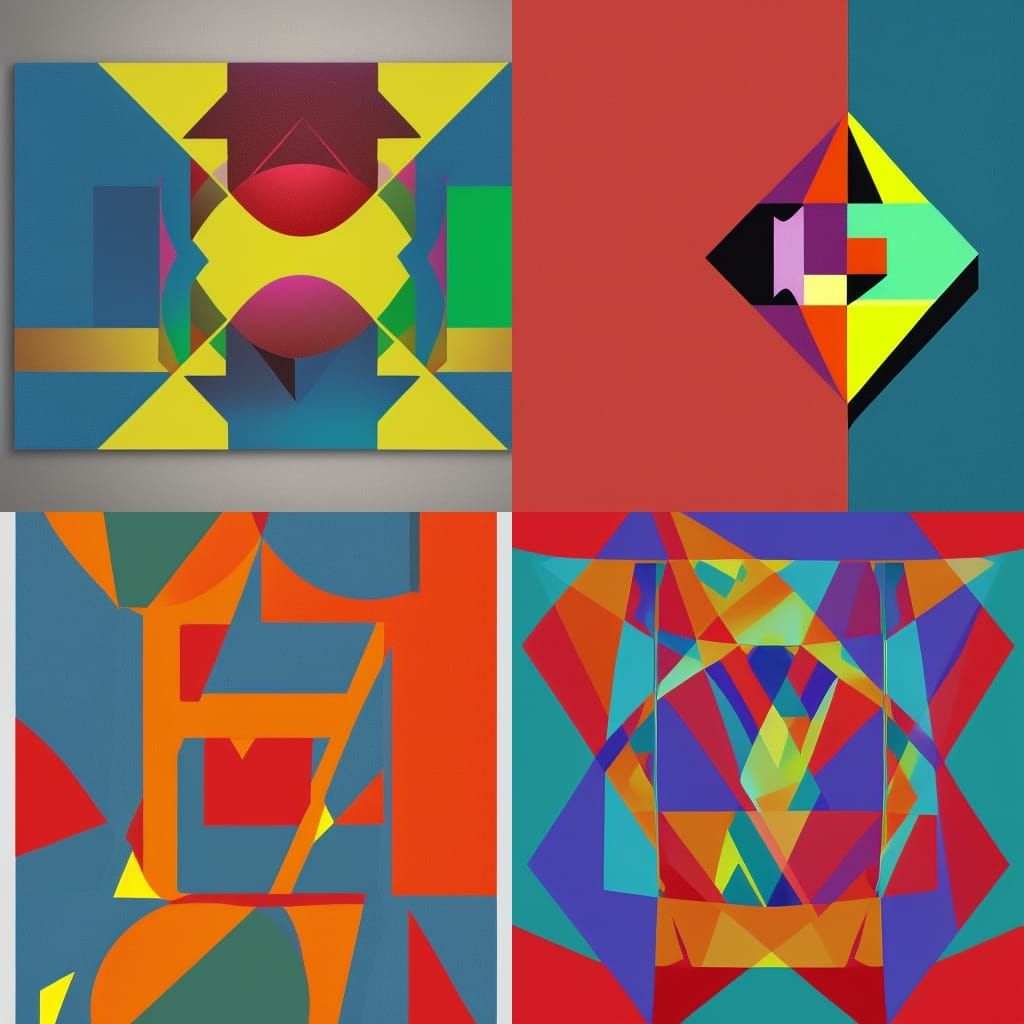 Funny Pop Art Screen Print in Bauhaus Style