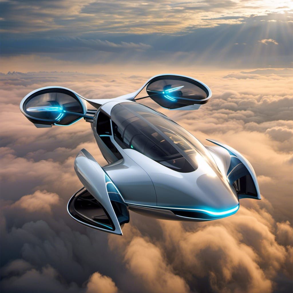 Futuristic Flying Car Concept for Air Travel
