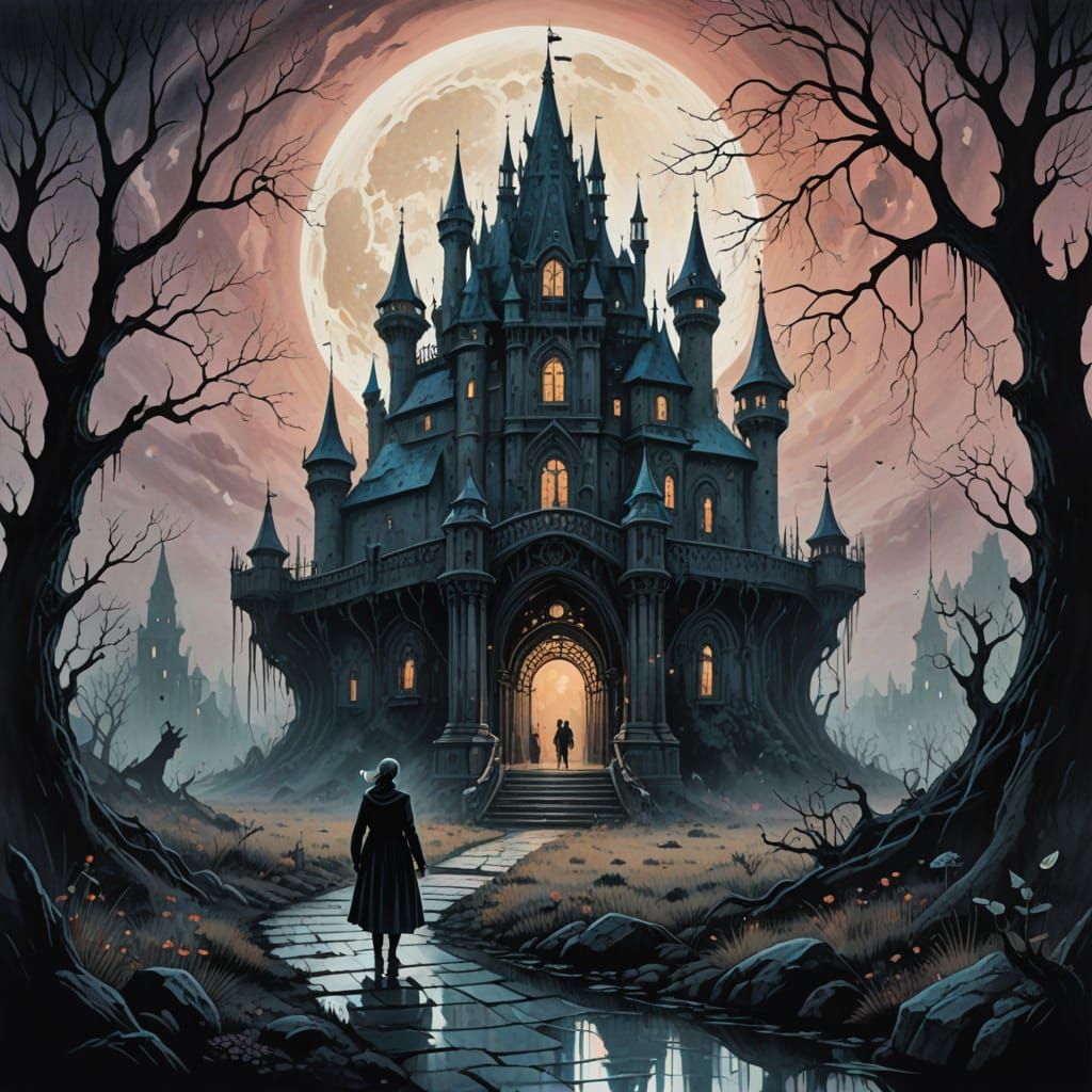 Surreal Ink Artwork Evokes Dark Fantasy and Mystery