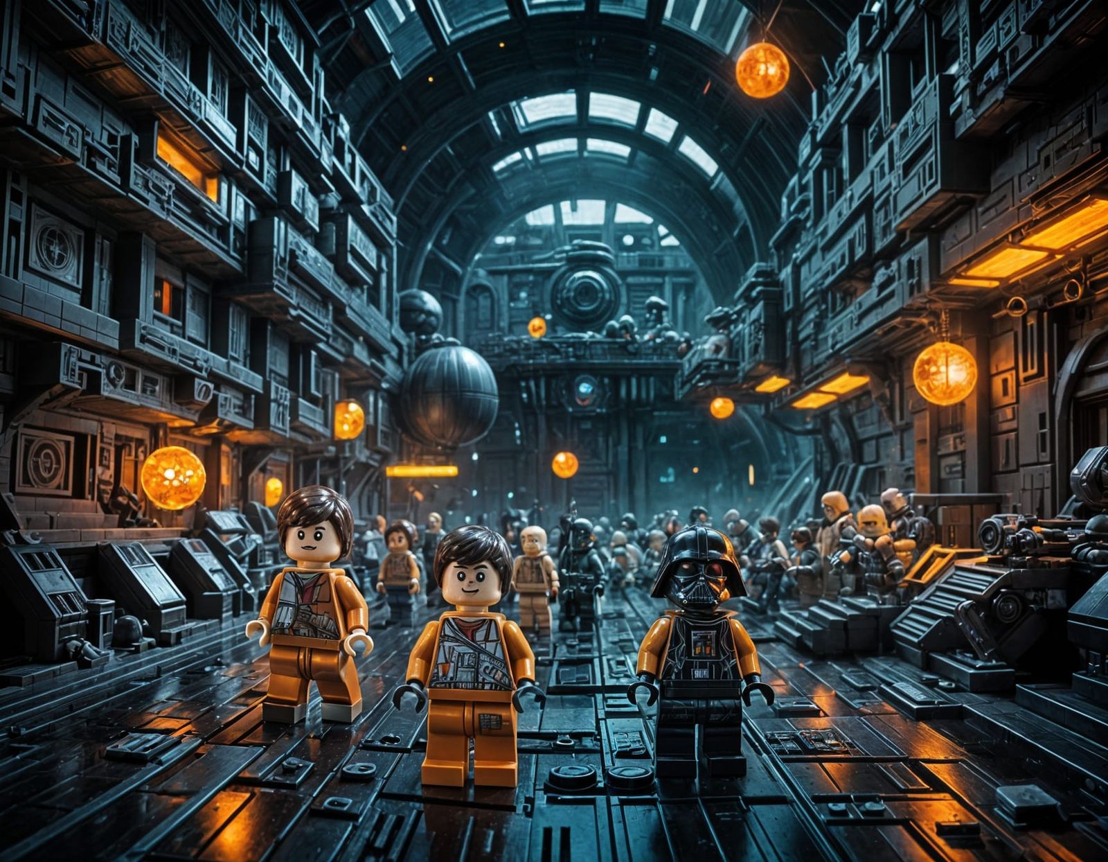Surreal Lego Star Wars Epic on Death Star in Deep Color