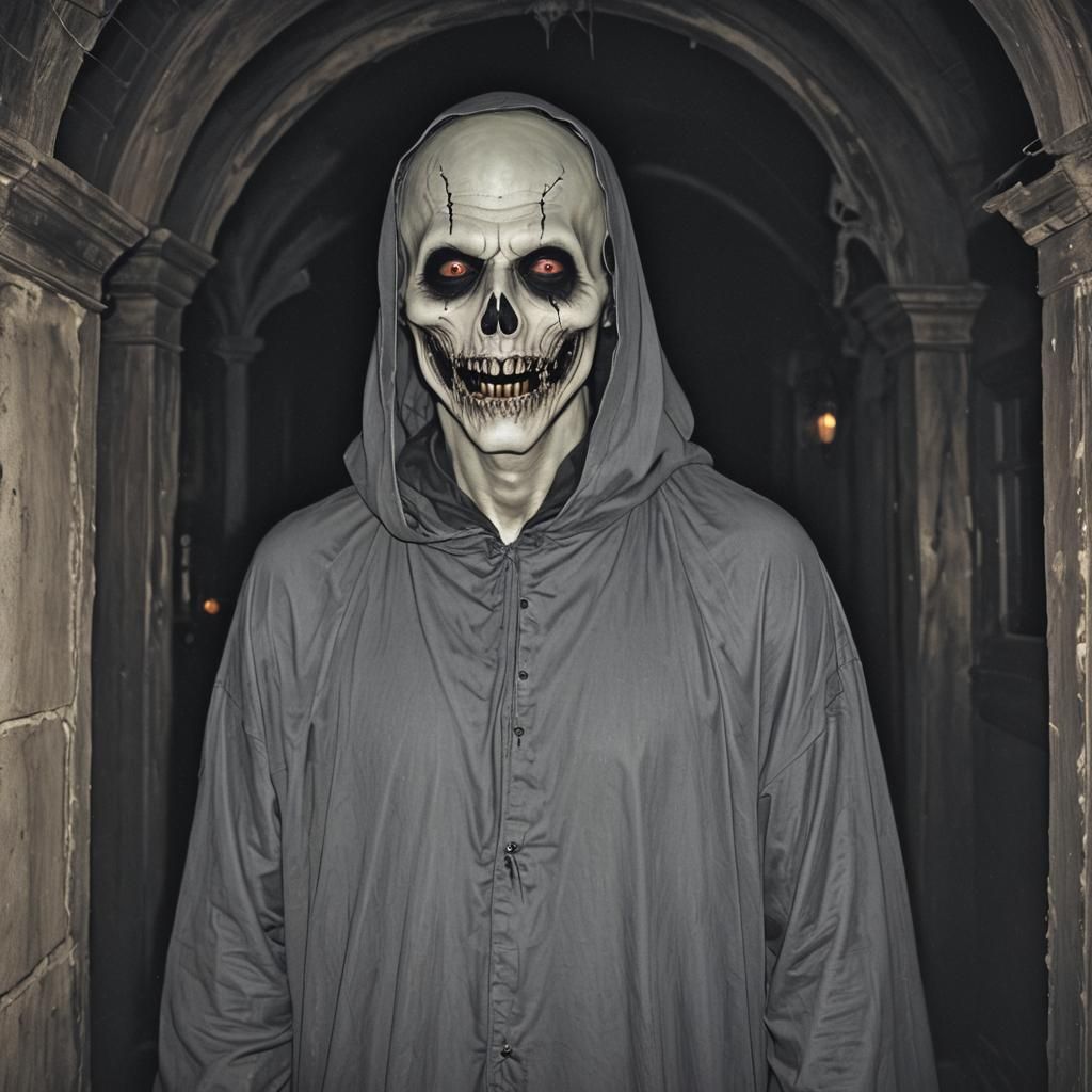 Eerie Allure: Handsome Ghost in Haunted House