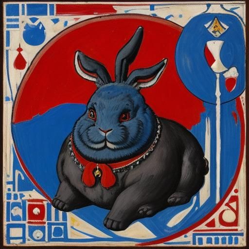 Rabbit Boxer vs Boyar in Abstract Expressionist Style