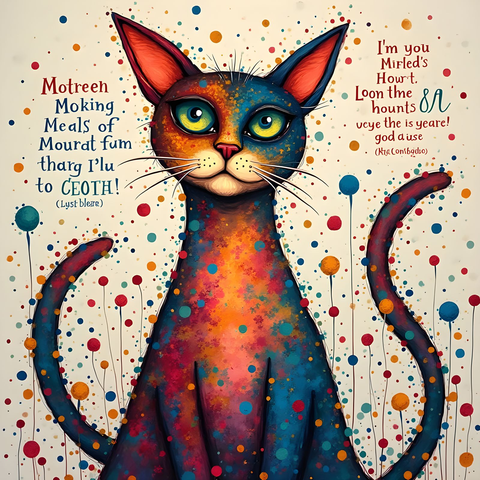 Abstract Art of a Cute Cat or Dog