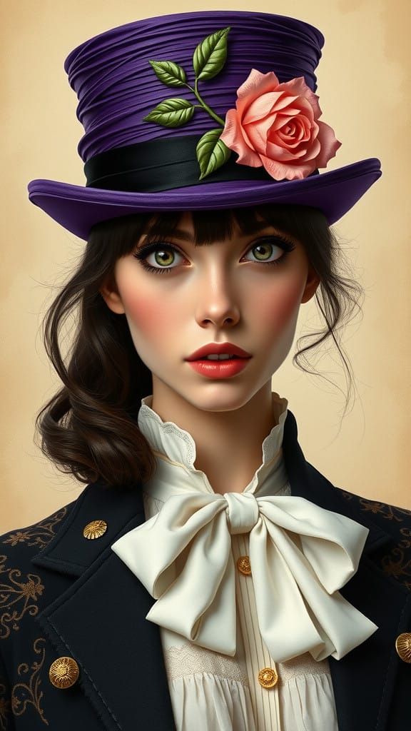 Elegant Woman in Art Nouveau Style