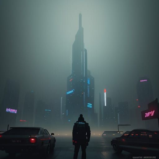 Cyberpunk Cityscape in Neon-Lit Futurism