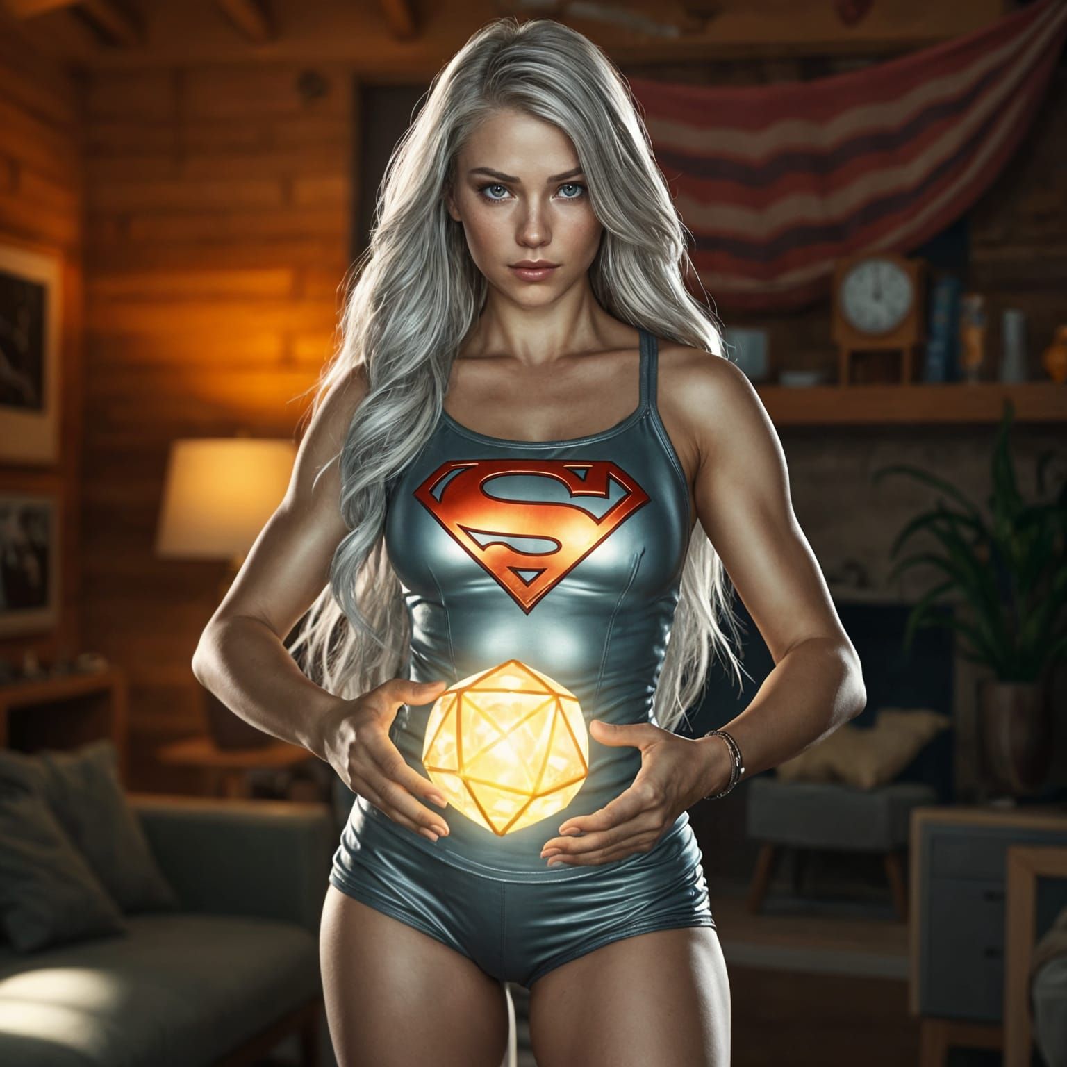 Superheroine in Matte Painting Style with Intricate Details