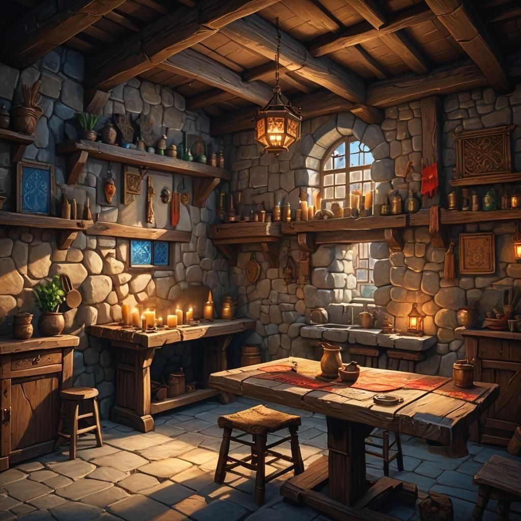 Medieval Interior: A Detailed Matte Painting