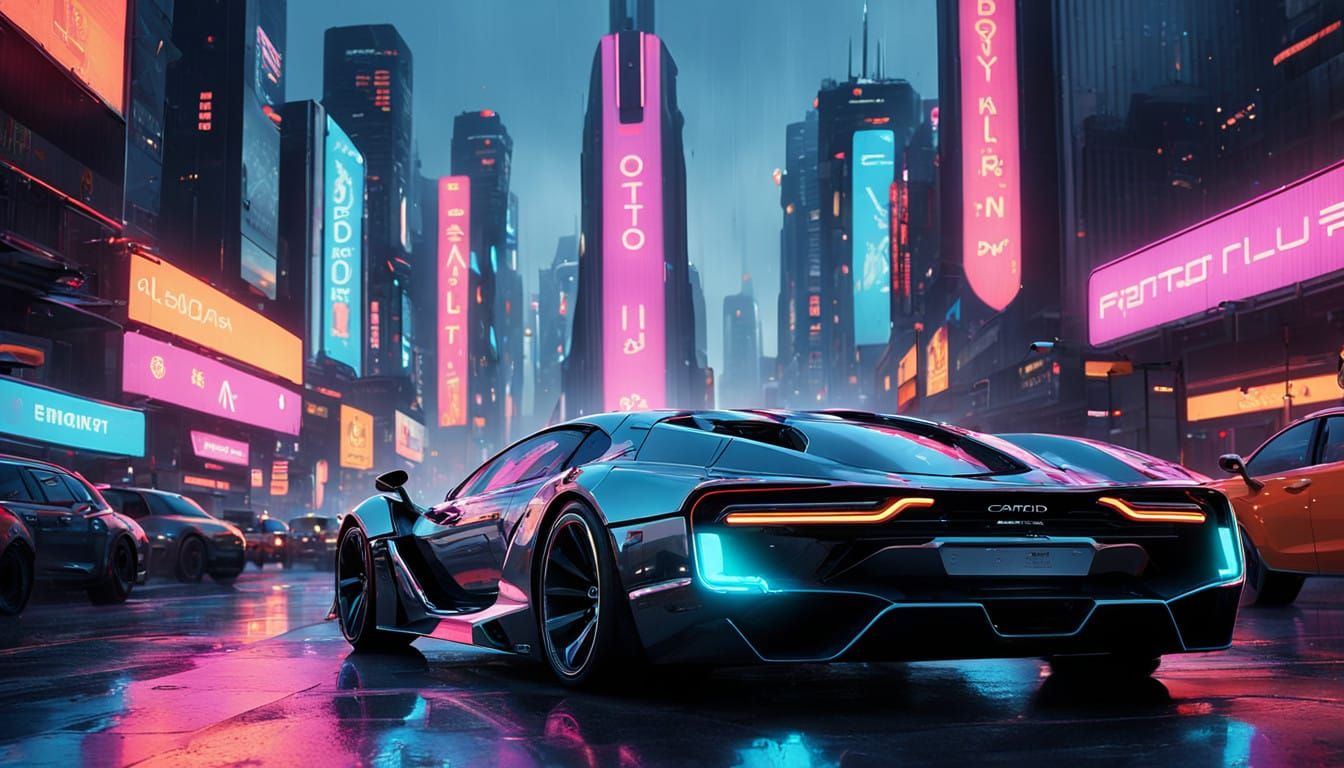 Neon Dreams in Cyberpunk Metropolis