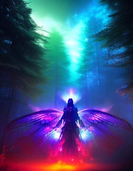 Enchanted Forest Creature with Magical Fire