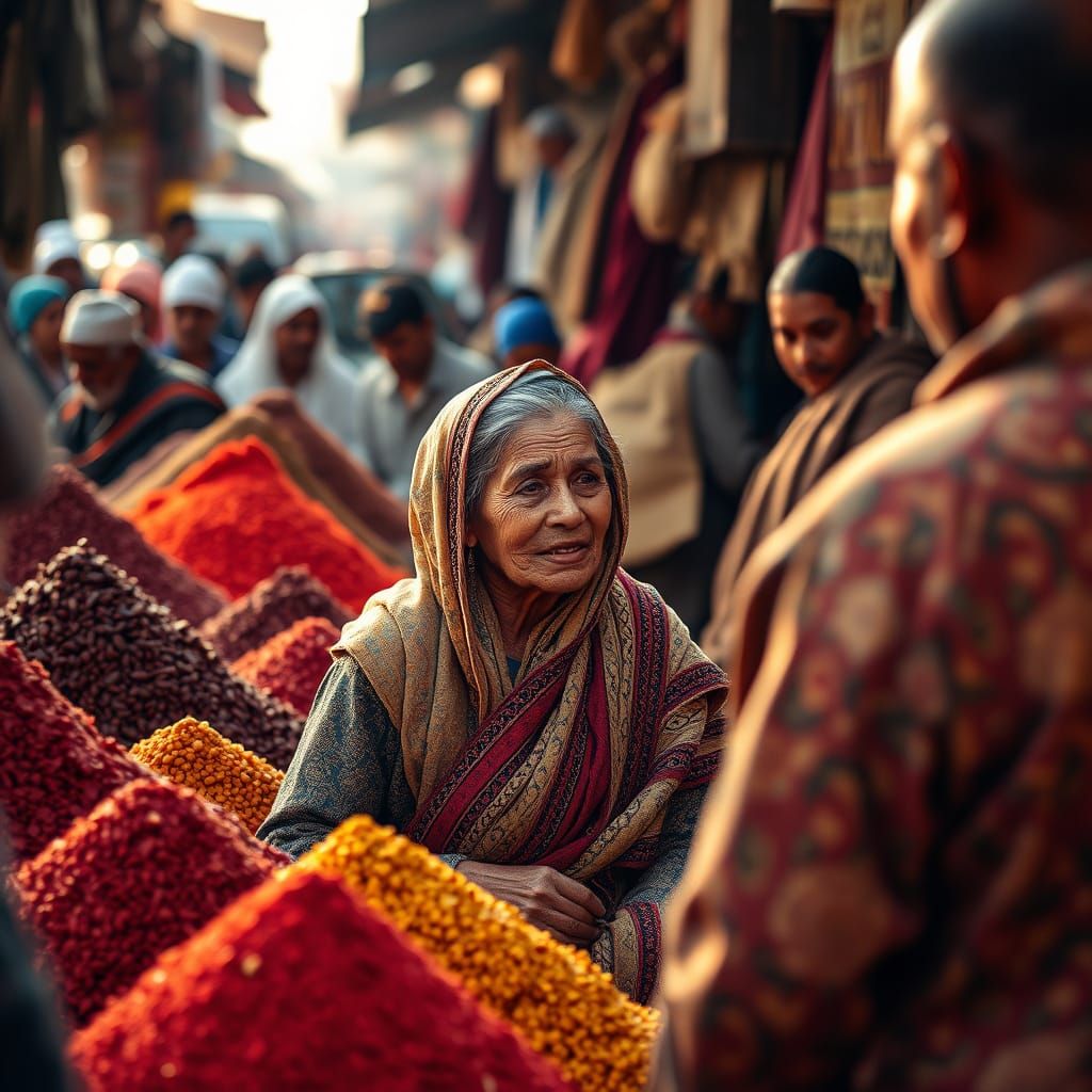 Moroccan Spice Market: Candid Street Photography