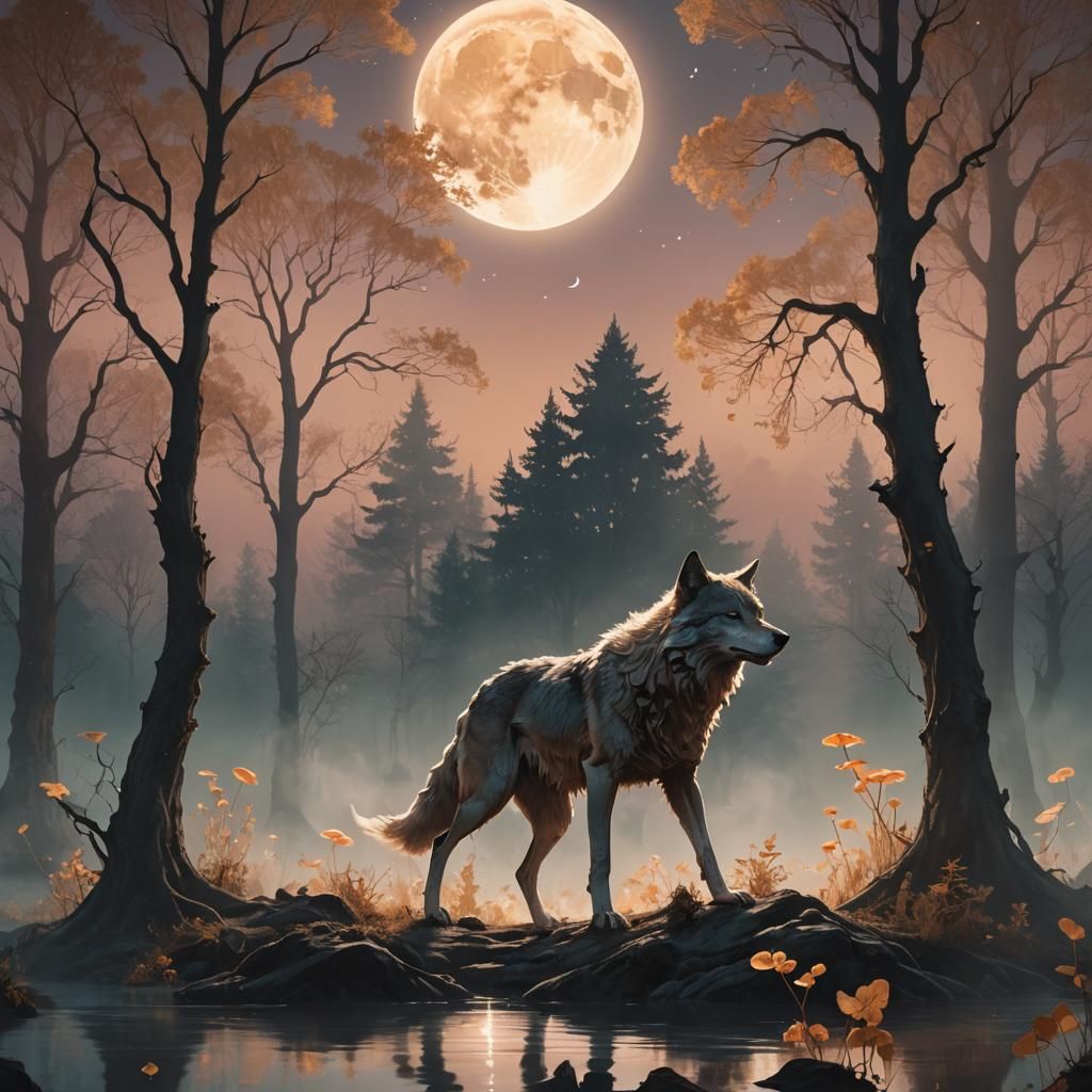 Magical Transformation: Person to Wolf in Fantasy Art