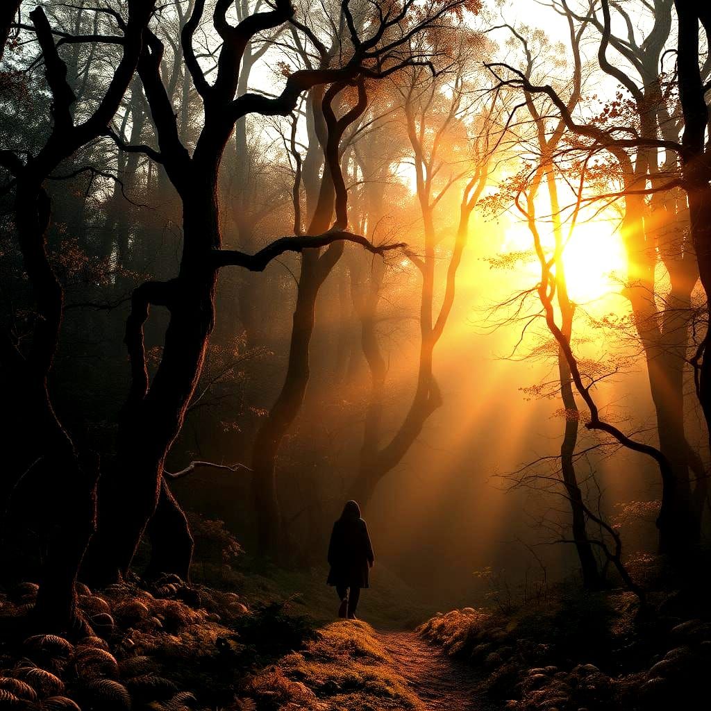 Surreal Autumn Forest in Detailed Matte Painting