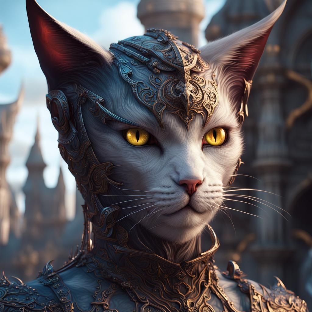 Detailed Cat-Human Hybrid Fantasy Concept Art