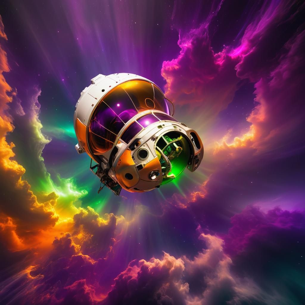 Capsule Adrift in Vast Alien Ocean Auroracore