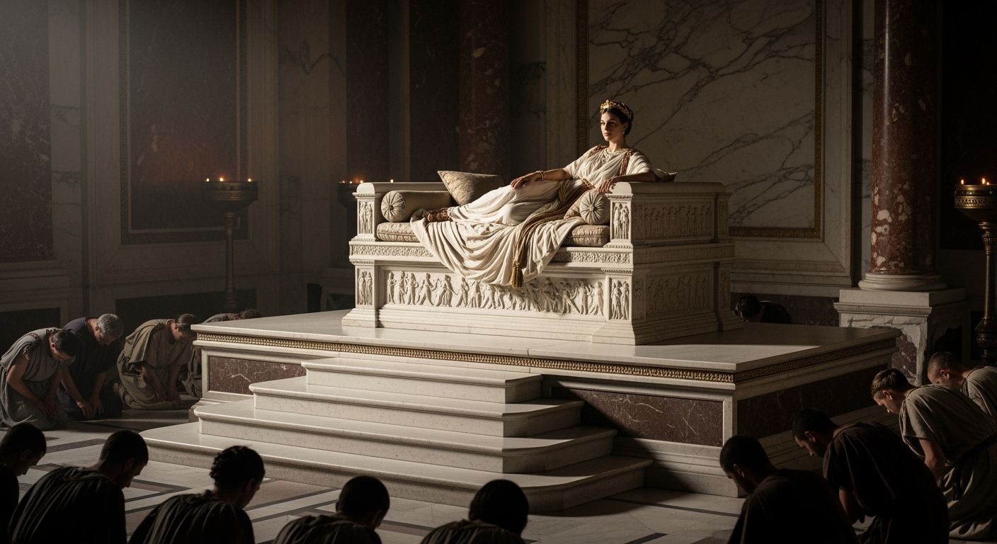 Roman Empress in Imperial Palace Throne Room