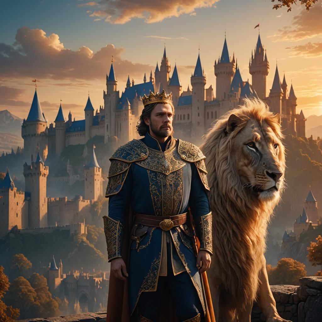 Regal King and Majestic Castle at Dawn