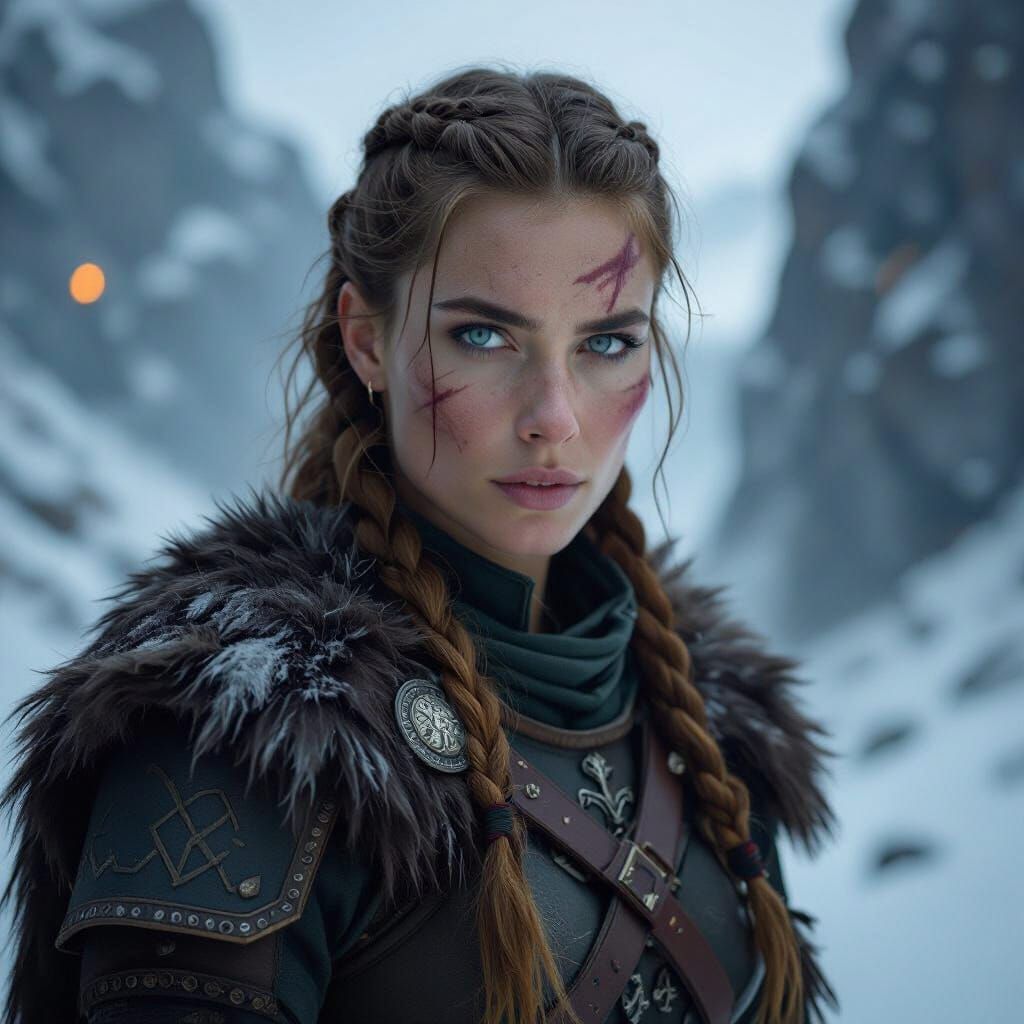 Giant Woman Warrior Forger in Iron Armor