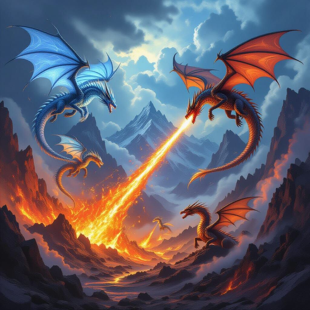 Epic Dragon Battle: Crystal vs Lava