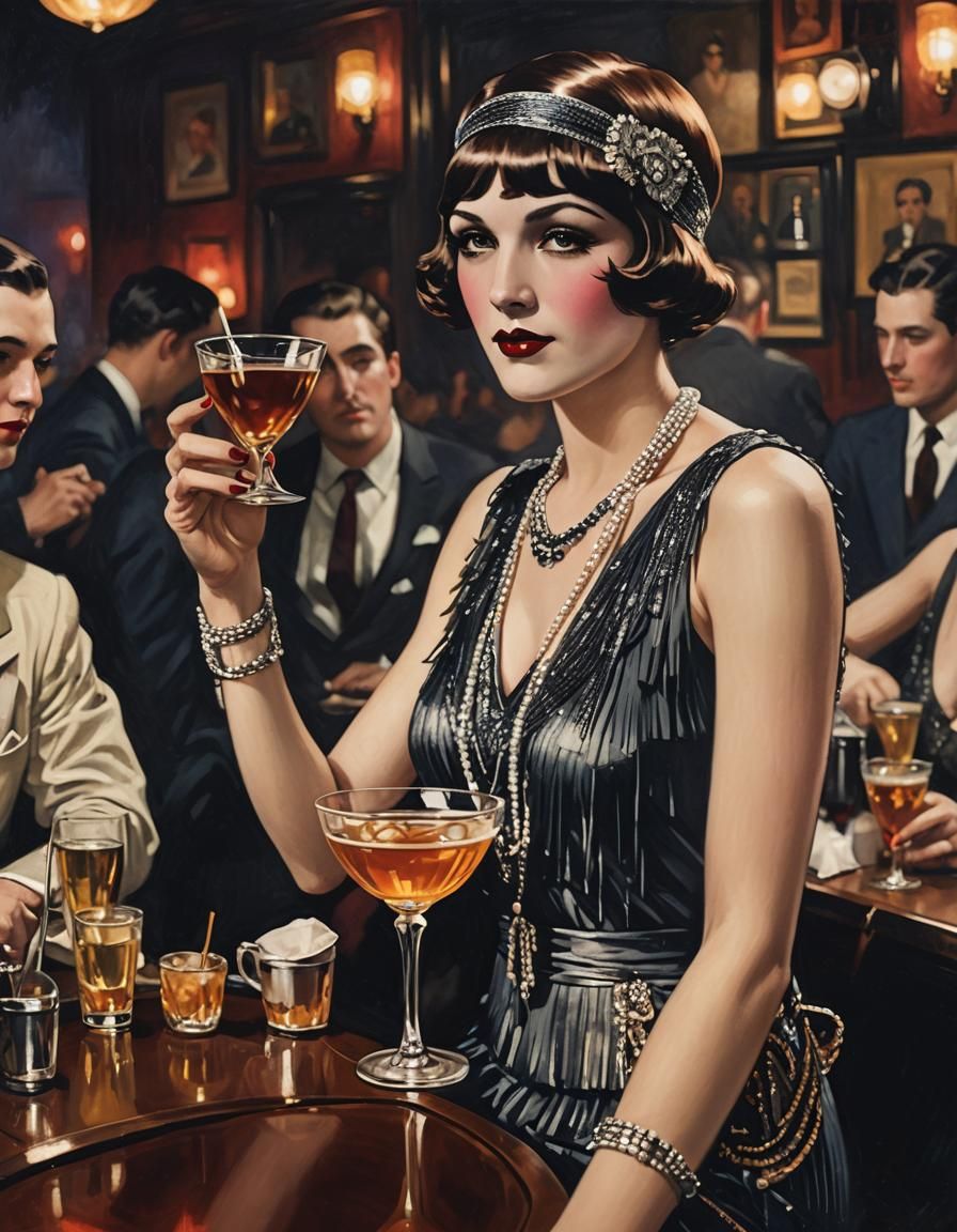 Flapper at Jazz Club in New York City