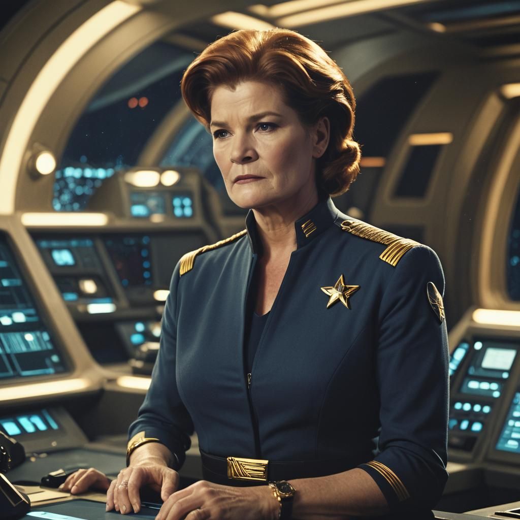 Captain Janeway Portrait in USS Voyager Command Center