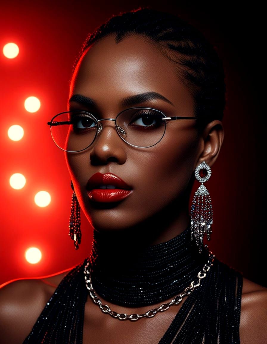 Afro-Nigro Supermodel Exudes Sultry Allure in Avant-Garde Be...
