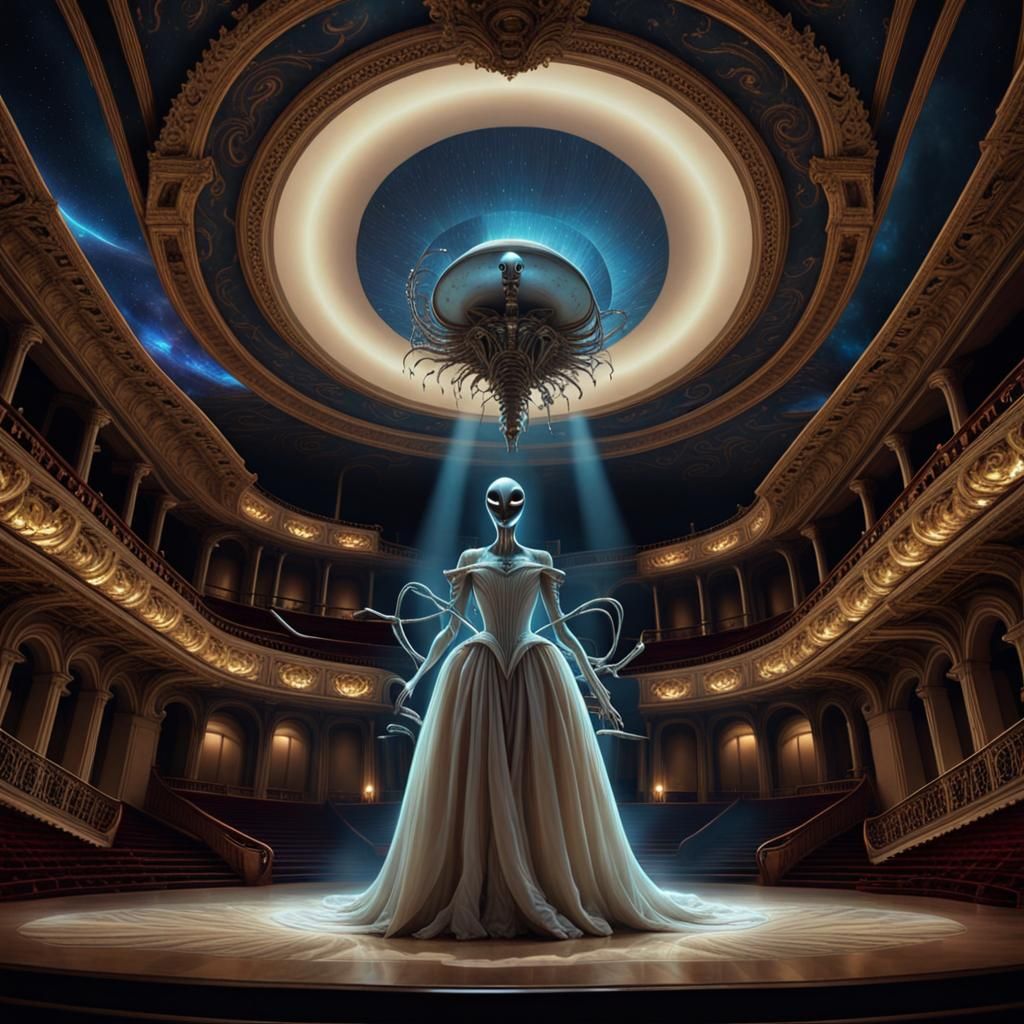 Surreal Alien Opera House Performance
