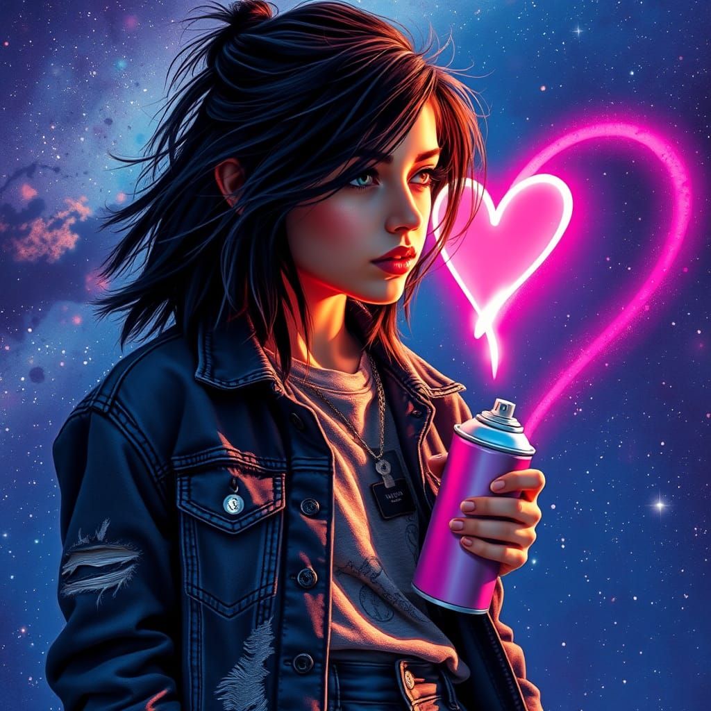 Teenage Graffiti Artist Paints Galaxy in Street Art Style