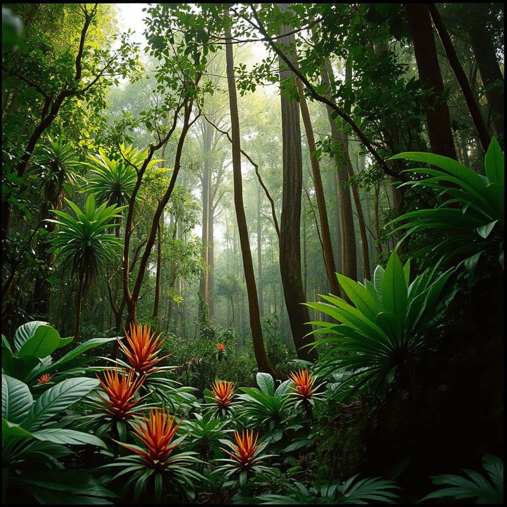 Lush Forest Scene in Cinematic Style