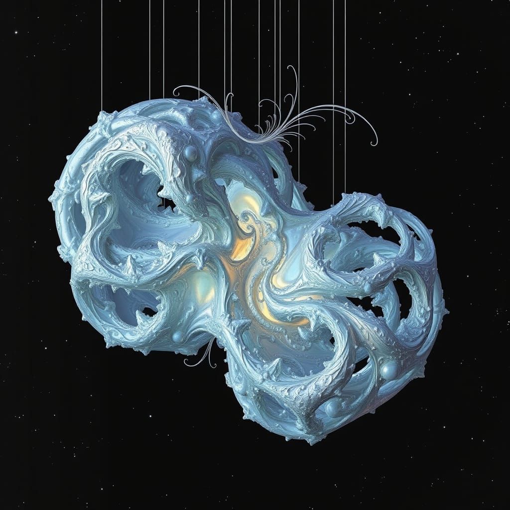 Surreal Cosmic Landscape in Futuristic Style