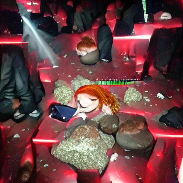 Redhead Lost in Nightclub Lights