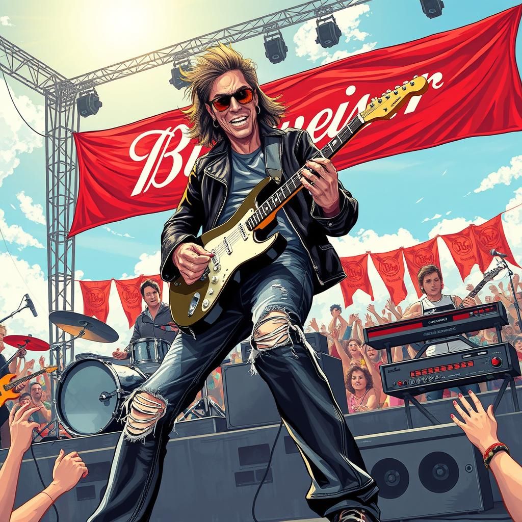 Rock Star Shreds at Sun-Drenched Music Festival