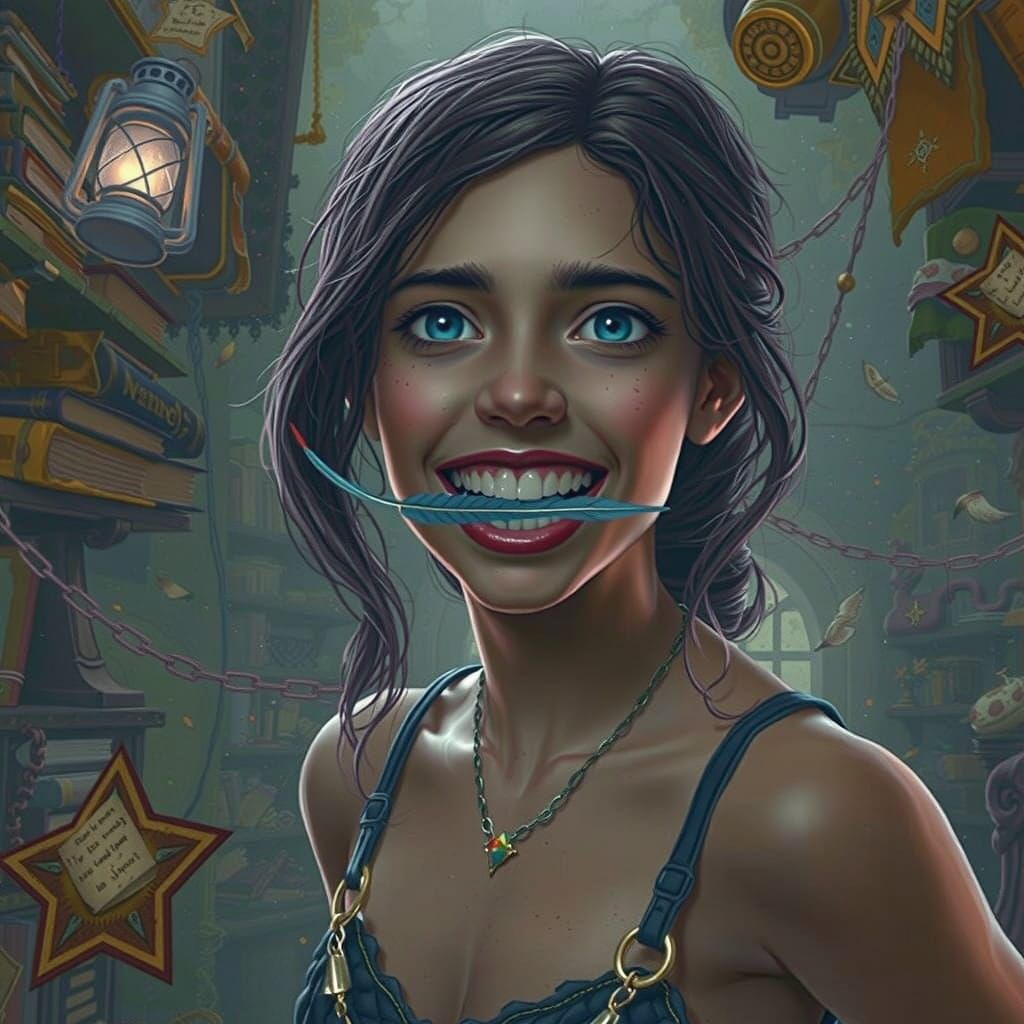 Mystical Apprentice in Whimsical Realm of Wonder