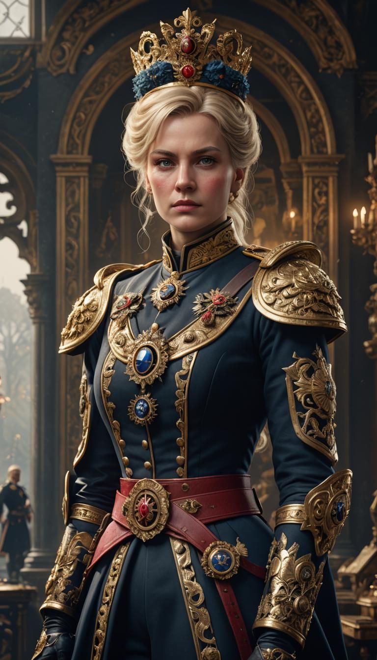 Prussian General Woman in Detailed Matte Painting