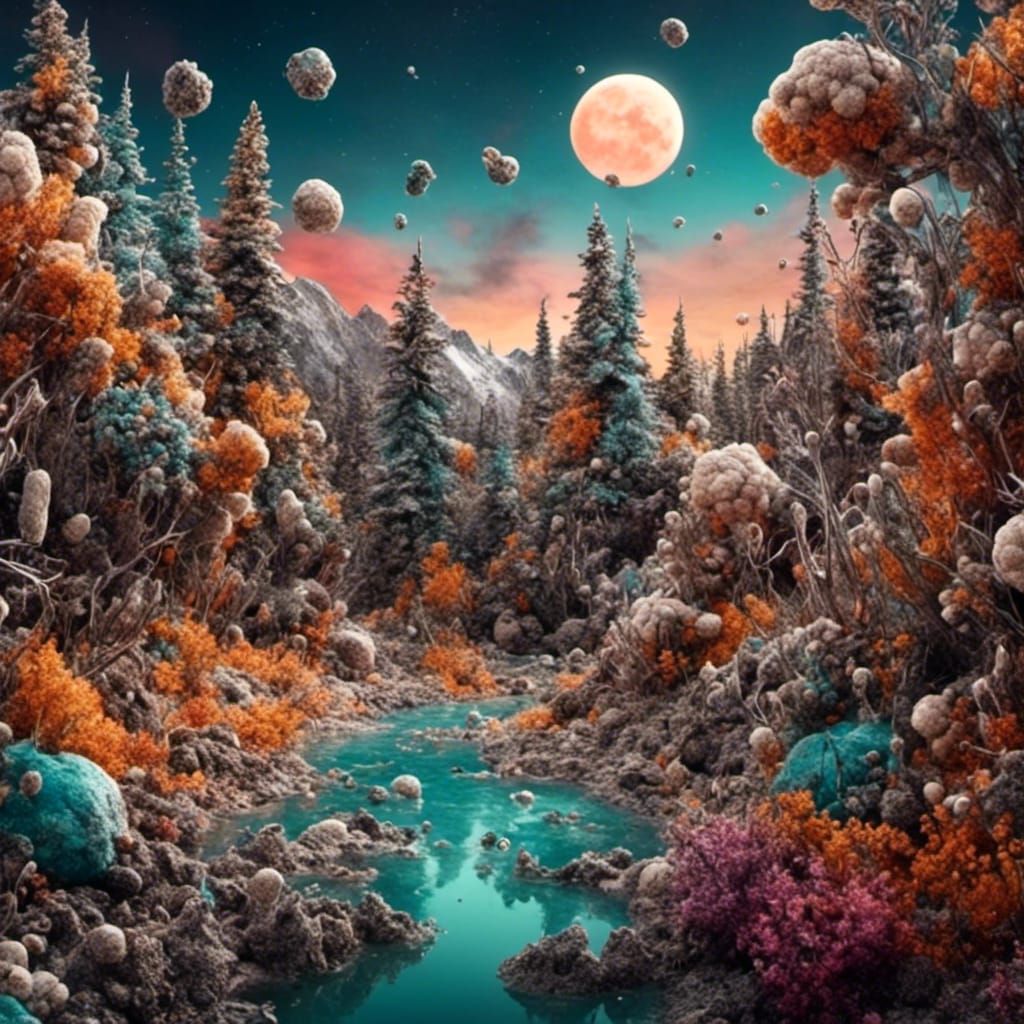 Cartoon Animal Hybrid in Auroracore Moonscape