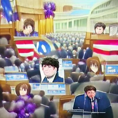 Anime Style Politician Character Portrait
